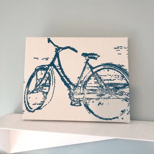 Impresión de bicicleta, lienzo de 8 x 10 pulgadas, bicicleta vintage, arte de pared de bicicleta, regalo de ciclista, arte de bicicleta, serigrafía
