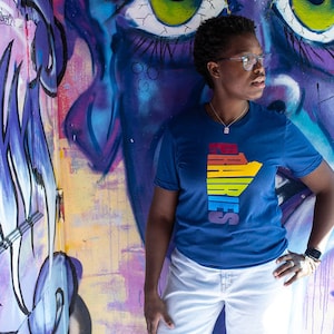 Prairies Pride T-Shirt, Manitoba Pride Tee, Screenprinted Tee, Original Boomerang 360 Design, Rainbow Prairies Tee, Manitoba Province