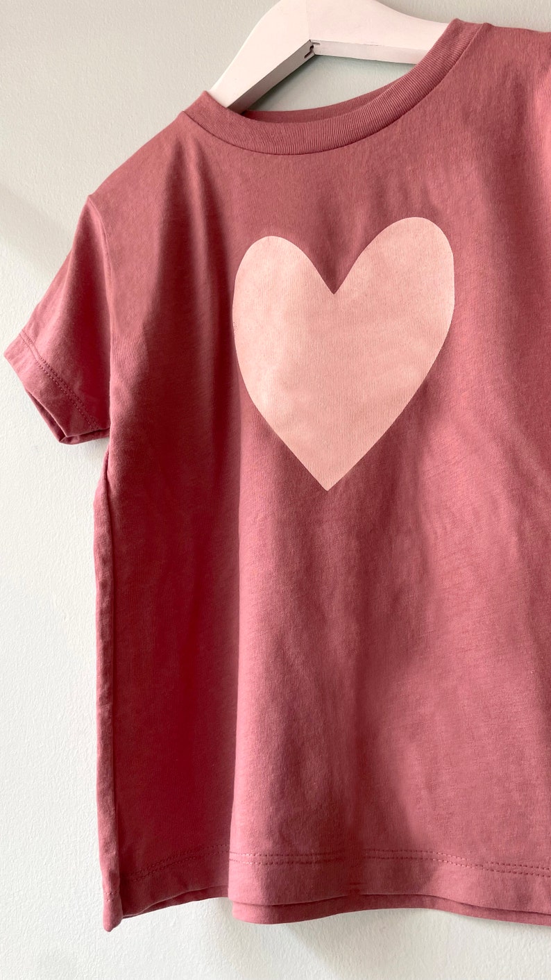 Heart Tee, Kids T-Shirt, Heart Shape Screenprint, Love T-Shirt, Children's Tee, Youth T-shirt image 4