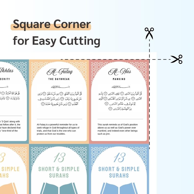 13 Short & Simple Surah Learning Flash Cards - Etsy