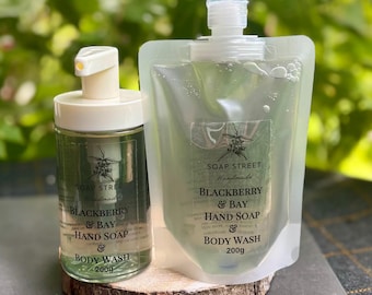Blackberry & Bay Hand Soap, Shower Gel, Liquid Soap, Handmade, Vegan, Palm Oil Free, 200g