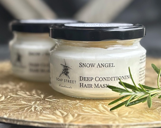Snow Angel  Deep Conditioning Hair Mask, Handmade, Vegan, Moisturising Hair Conditioner. Rich in Shea Butter, 150g or 70g