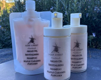 Maple Caramel Popcorn Shampoo with Argan Oil, All Hair Types, Vegan, 200ml.