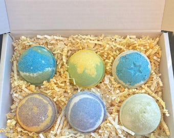 6 Men’s Foaming Bath Bombs Selection, Handmade, Natural, Moisturising, Vegan, Palm Oil Free, Plastic Free Packaging, Self Care.