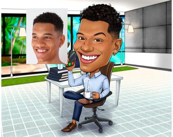 Personalized Caricature Portrait (full body): Funny Hand-Drawn Gift (Digital Download)