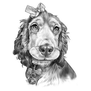 Personalized black and white pet portrait from a photo | Pencil drawing of an animal | Cartoon pet portrait | Gifts with a pet portrait