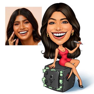 Caricatura engraçada de foto | Presente para amigos | Caricatura personalizada para 1 pessoa | Presente para ela, ele | Caricatura feita à mão