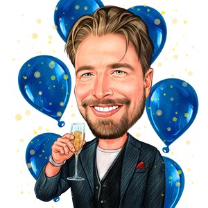 Personalisierte Bleistift Karikatur vom Foto | Geburtstag Karikatur | Geburtstagskarte | Geschenk für Familie | Geschenk für Freund | Firmengeschenke