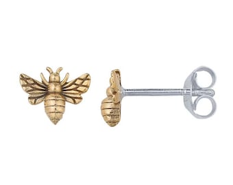 Tiny Gold Bee Post Earrings- Studs-Bee  Earrings-Honey Bee Earrings-dainty earrings-dainty jewelry-Vegan earrings-Spring Jewelry-Gifts