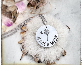 Make a Wish Dandelion Necklace-Dandelion Necklace-Wish Necklace-Gifts for Her-Spring jewelry-Spring necklace-Gifts for Mom-Plant Lover