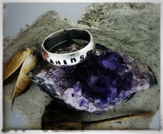 Ahimsa Ring band Ring yoga Ring vegan Ring eco Friendly gift