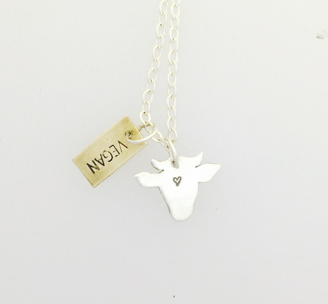 Vegan Mini Cow Head Necklacevegan Necklacevegan Etsy