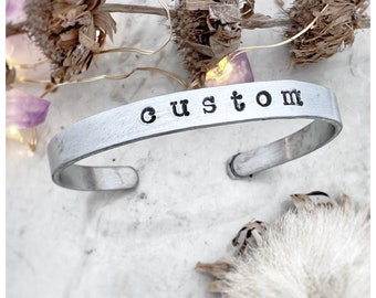 Custom Cuff Bracelet-Personalized-Cuff Bracelet -Gifts for Her-Bracelets-Gifts for Friends-Gifts for Mom-Customizable Bracelet