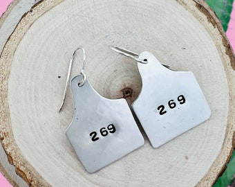 269 Ear Tag Earrings-269 Life-269 Calf-Minimalist Earrings- Minimalist-vegan Earrings-Vegan Jewelry-Ear Tag Earrings-Cow Ear Tag earrings