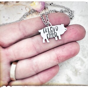 Tiny Friend not Food Pig necklace-Minimalist Necklace-Vegan Necklace Dainty Necklace-Pig necklace-Pig Jewelry-Gifts for Her-Gifts for Mom image 2