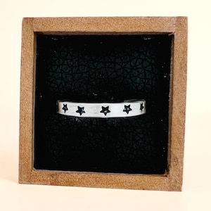 Handmade Sterling Silver Stars Band Ring