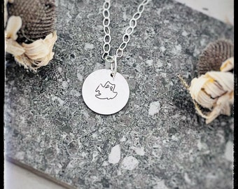 Ghost Cat Charm Necklace-Ghost Cats-Boo Meow-Halloween-Spooky-Goth-Vegan Necklace-Cat Lady-Cat Lover-Cats-Cat mom-Ghosts-Dainty Jewelry