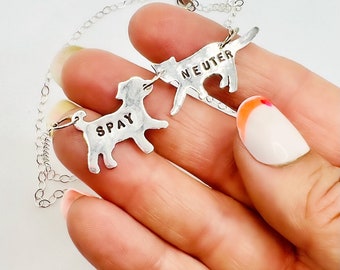 Tiny Cat & Dog Spay Neuter Necklace-Minimalist Necklace-Minimalist Jewelry-Cat Mom-Dog Mom-Dainty Jewelry-Dainty Necklace-Sterling Necklace