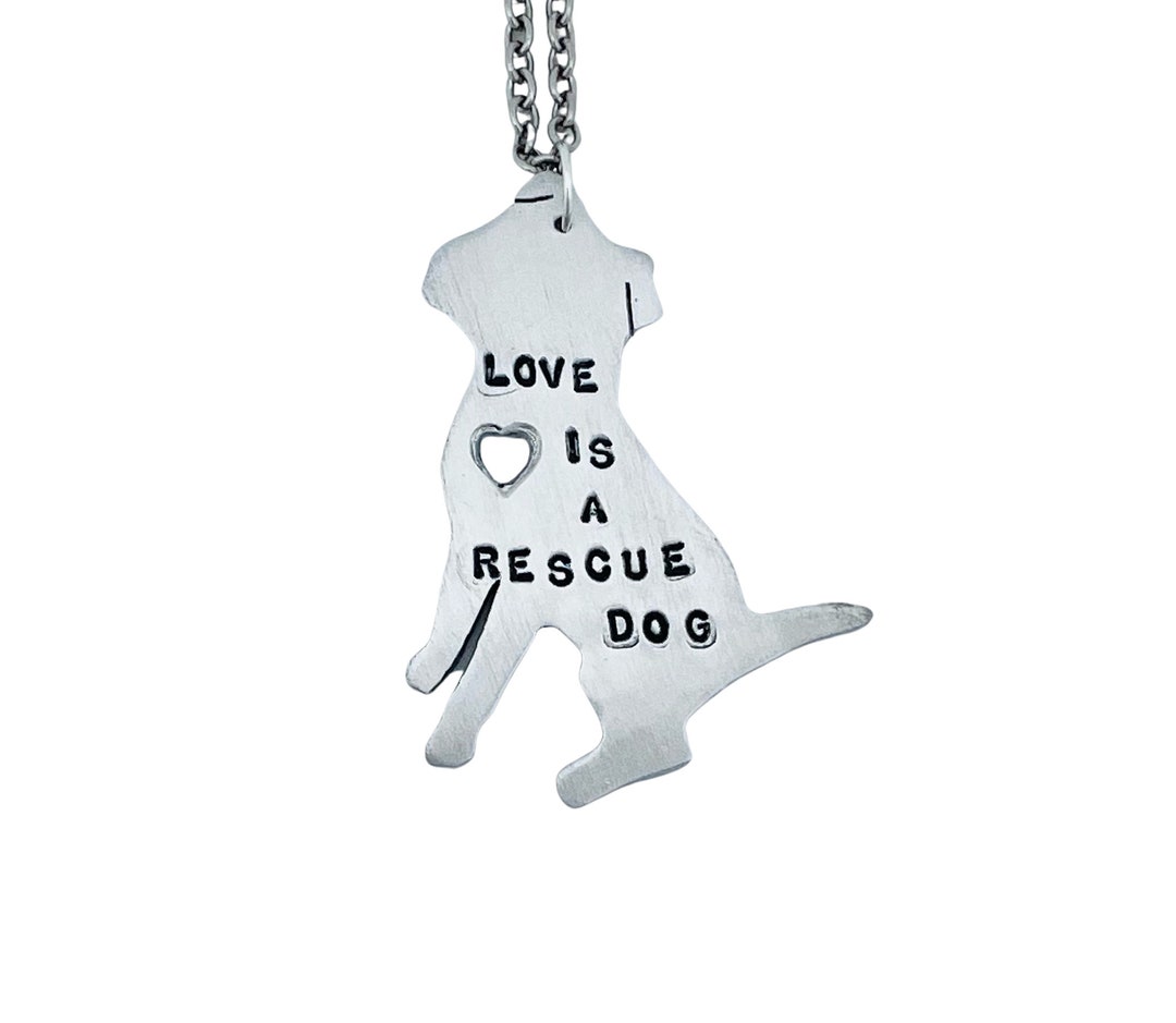 Love is a Rescue Dog Necklacedog Loverrescue Dogbully Etsy