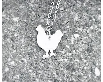 Minimalist Tiny Chicken Necklace-Chicken Necklace-Sterling Necklace-Dainty jewelry-Dainty Necklace-Chicken Love-Minimalist Necklace