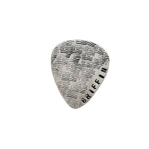 Personalized Guitar Pick- aluminum Guitar pick-wood grain-guitar player-guitar pick -ukulele pick-musician gift- vegan guitar pick