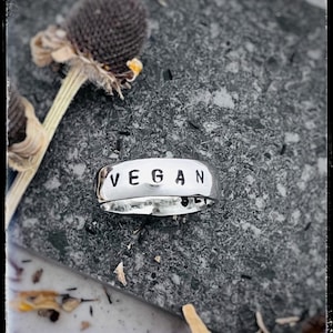 Vegan Band Ring-Vegan Jewelry-Eco Friendly-Vegan Gift-Plant Based-Customizable-Recycled Metals-Unisex-