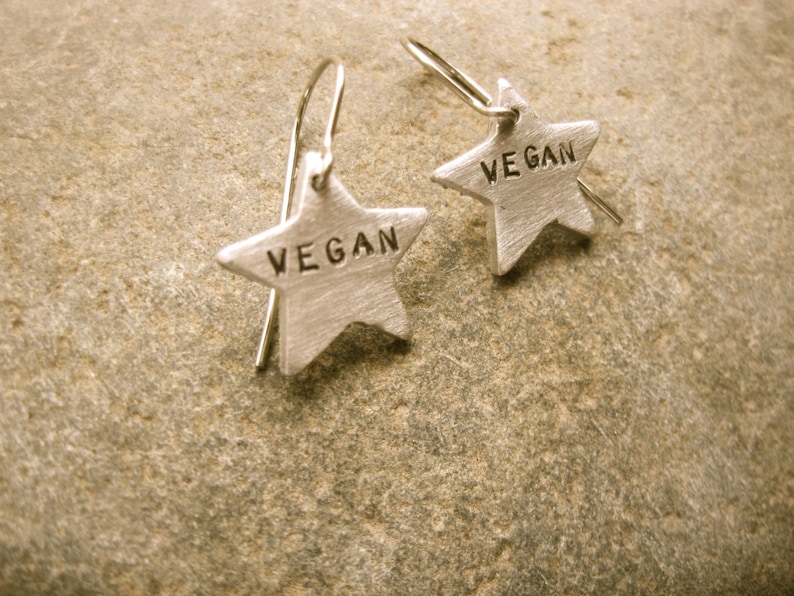 Vegan Earrings-Star Charms-Vegan Jewelry-Gift-Birthday-Anniversary-Wedding-Personalized-Eco Friendly