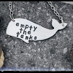 Empty the Tanks Whale Necklace-Minimalist Necklace-Minimalist Jewelry-Gifts for Her-Gifts for Mom-Vegan Necklace-Vegan Gifts-Whale Jewelry