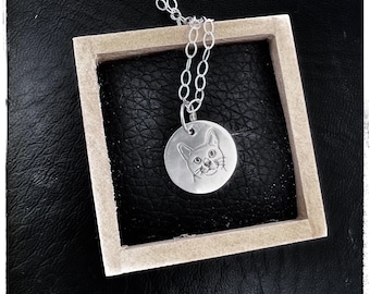 Dainty Cat Charm Necklace-Cats-Meow-Familiar-Kitty-Goth-Vegan Necklace-Cat Lady-Cat Lover-Cat Mom-Dainty Jewelry-Minimalist Necklace-Tiny
