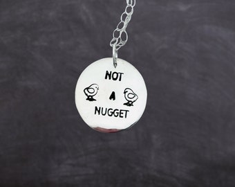 Not A Nugget Baby Chicks necklace-Circle Necklace-Minimalist Jewelry-Dainty Necklace-Vegan Jewelry-Gifts for Mom-Silver Necklace-Vegan Gifts