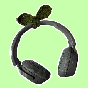 Crochet Sprout headphone accessory / cable tie / bookmark / accessory image 1