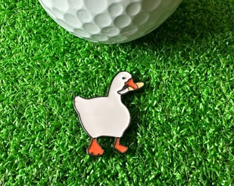 Bedrohliche Gans mit Messer Golfballmarker – Golfzubehör – Golfgeschenk für Mann und Frau – Papa Golf – Golf-Abschlagmarker – Golfer-Geschenk