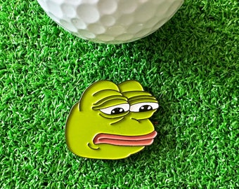 Seltener Pepe Meme Golfballmarker – Golfzubehör – Golfgeschenk für Mann und Frau – Papa Golf – Golf-Abschlagmarker – Golfer-Geschenk