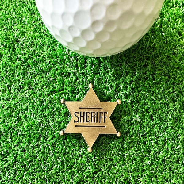 Sheriff Badge Police Western Golf Ball Marker - Golf Accessory - Golf Gift for man and woman - Dad Golf - Golf tee marker - golfer gift