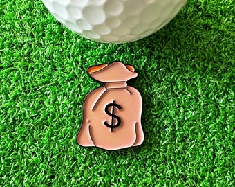Geldbeutel-Golfball-Marker – Dollar-Zeichen-Marker – Golf-Accessoire – Golf-Geschenk für Mann und Frau – Papa Golf – Golf-Abschlag-Marker – Golfer-Geschenk