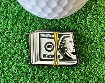 Geldstapel Golfballmarker magnetisch – Golfzubehör – Golfgeschenk für Mann und Frau – Papa Golf – Golf-Abschlagmarker – Golfer-Geschenk – Dollar