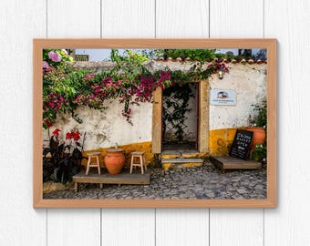 Obidos Portugal Photo Print: European Cafe Wall Art