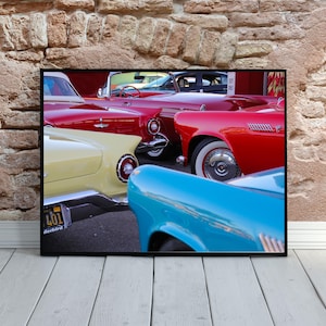 Classic Thunderbird Car Show Photo: 1950s Colorful Cars Wall Art