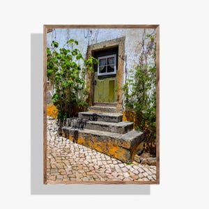 Obidos Portugal Green Door Photography: Travel Wall Art