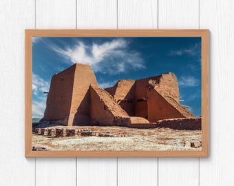 Pecos National Historic Site Photography Art: Southwest Indian Ruins, New Mexico Desert Photo Art Print, Southwestern Photography