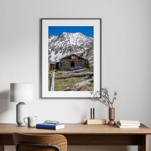 Miner&#39;s Cabin Print: Colorado Rockies Mountain Art