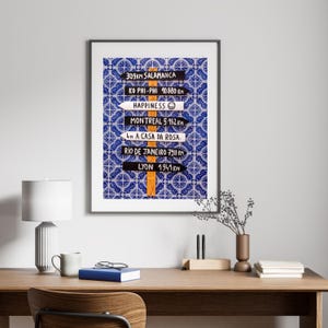 Arte murale con cartello Portogallo, arte murale di viaggio, fotografia di viaggio, cartello direzionale di viaggio, fotografia del Portogallo, piastrelle del Portogallo, arte murale, regali