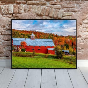 Vermont Autumn Barn Photo: New England Fall Wall Art