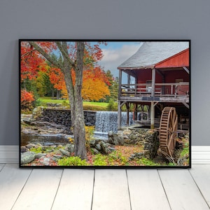 Vermont Autumn Photo: Old Red Mill Wall Art