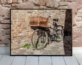 European Bike Photography Wall Art -  - Urban Bicycle Graffiti Photo-Bike Enthusiast Gift - Paper, Canvas, Metal and Acrylic options.