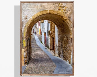Coimbra Portugal Poster: Altstadt Torbogen Wandkunst