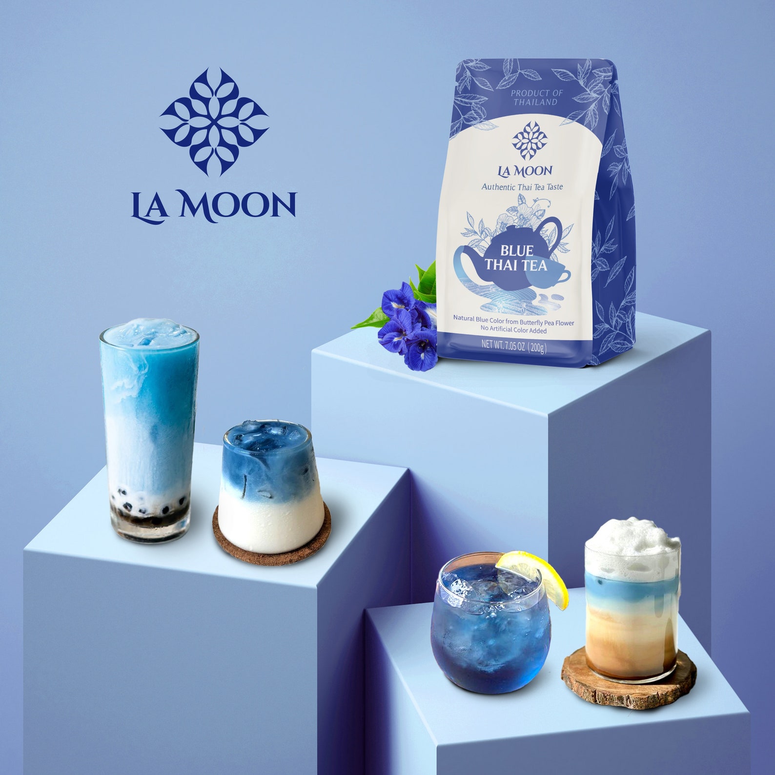Blue Thai Tea Mix – Butterfly Pea Flower, Assam Loose Leaf | Authentic ...