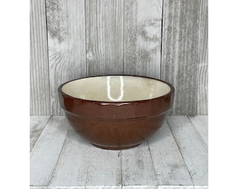 Antique Primitive Redware Glazed Pottery Bowl
