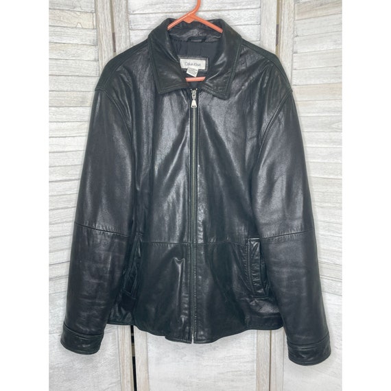 Vintage Calvin Klein Men's Leather Jacket Black Size XL - Etsy Vintage Calvin Klein Men's Leather Jacket Black Size XL - Etsy