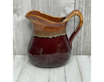 Vintage Brown Drip Glaze Pitcher Made in Taiwan